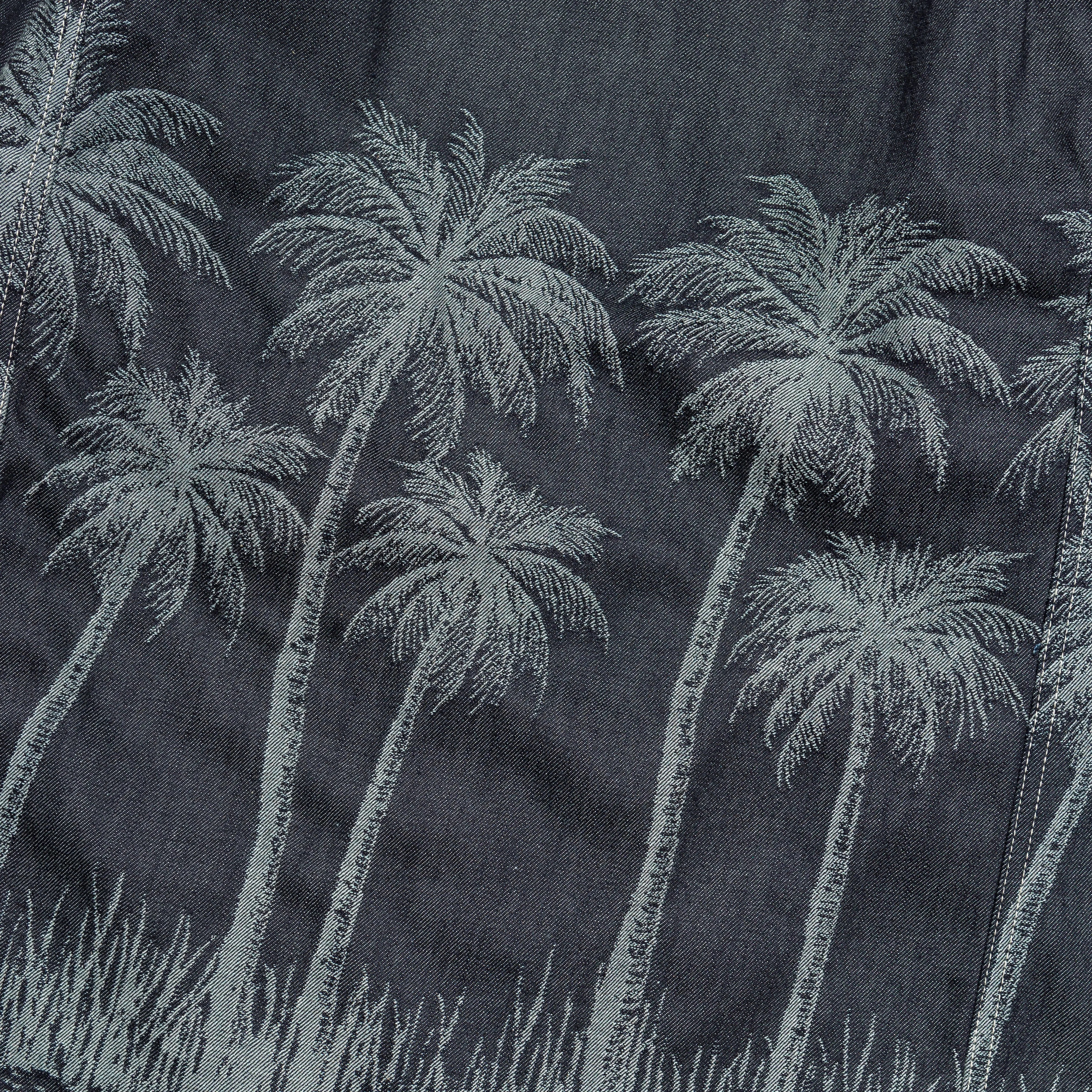 12oz PALM TREE Jacquard Denim CACTUS Coverall - Indigo