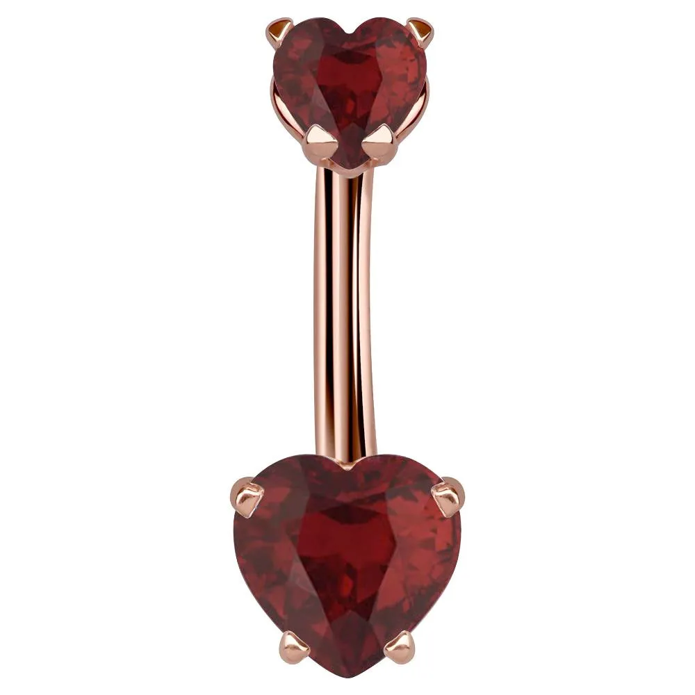 14K Rose Gold Loved Up Gem Belly Rings