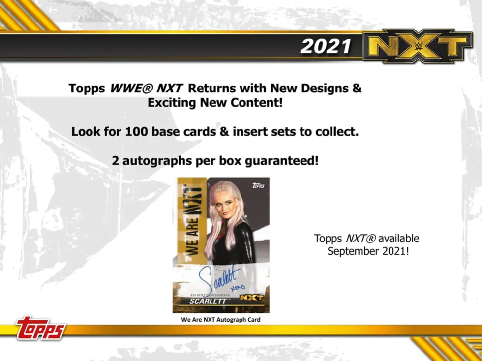 2021 Topps WWE NXT Wrestling Hobby Box 18 Packs Per Box, 7 Cards Per Pack