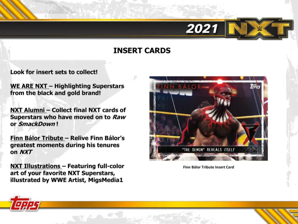 2021 Topps WWE NXT Wrestling Hobby Box 18 Packs Per Box, 7 Cards Per Pack