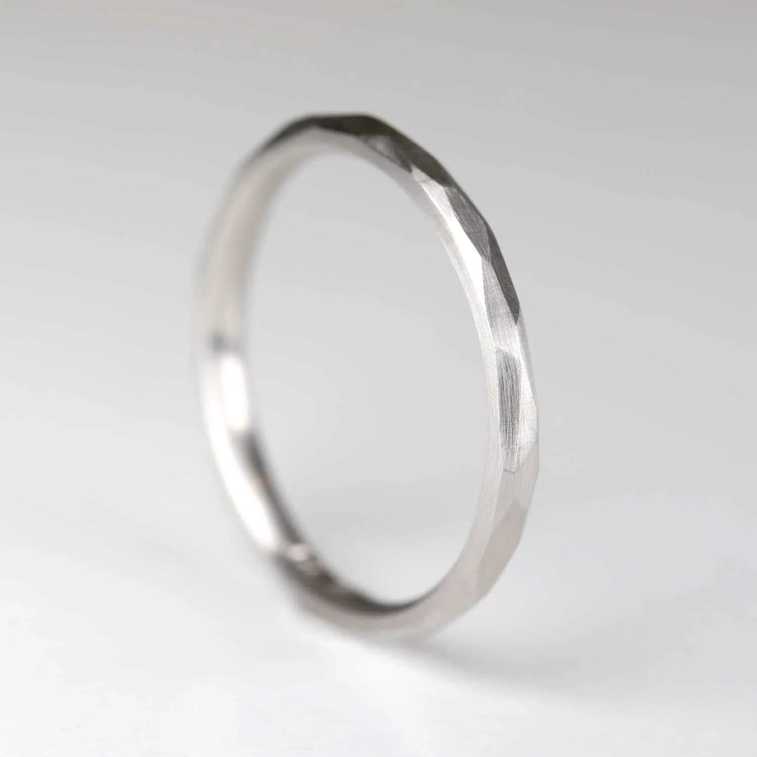 2mm Platinum Faceted Wedding Band