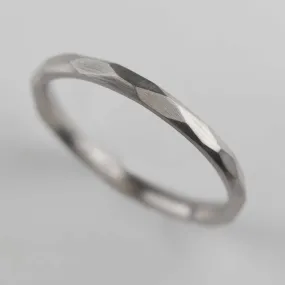 2mm Platinum Faceted Wedding Band