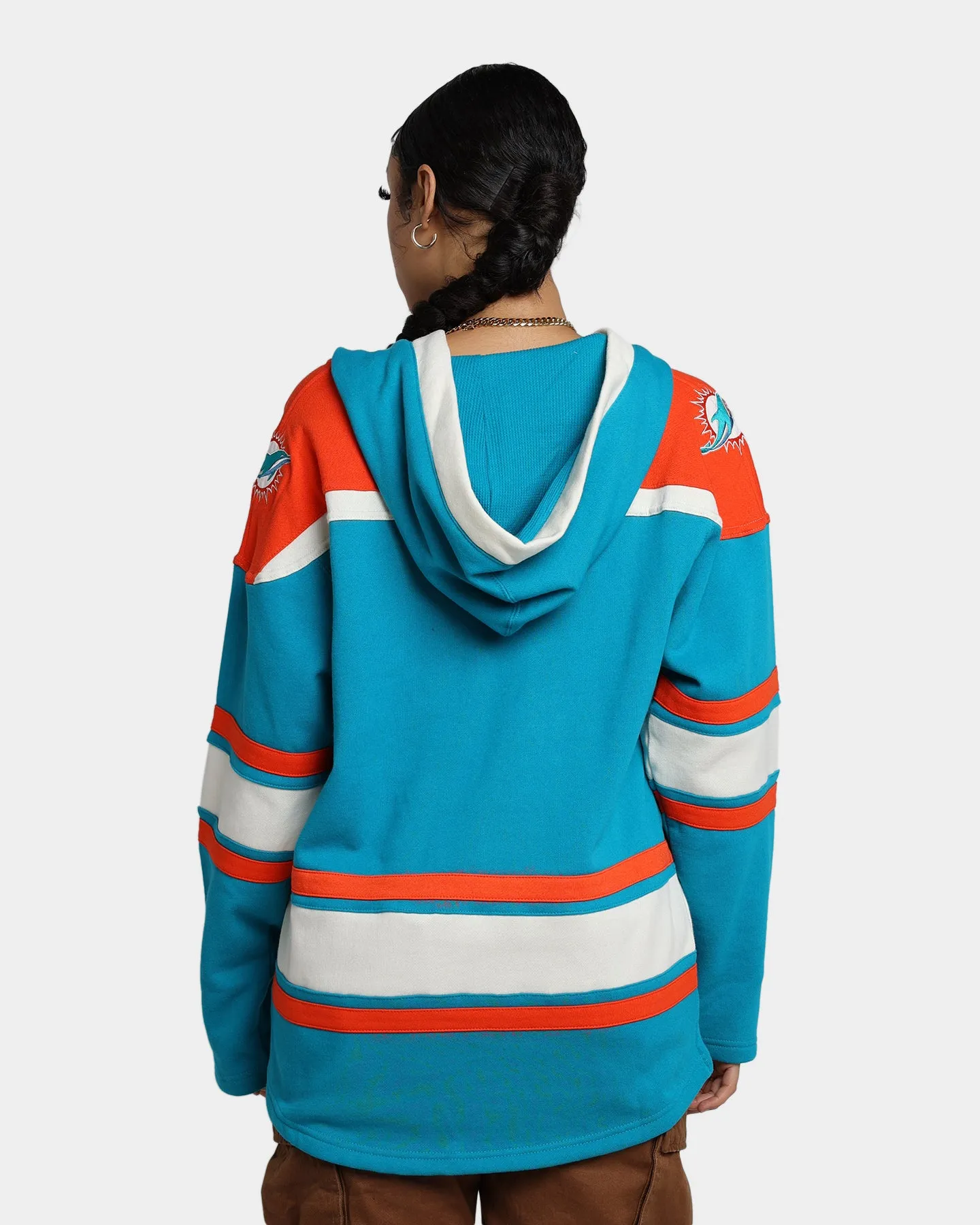 47 Brand Miami Dolphins Superior Lacer Hoodie Neptune/Orange