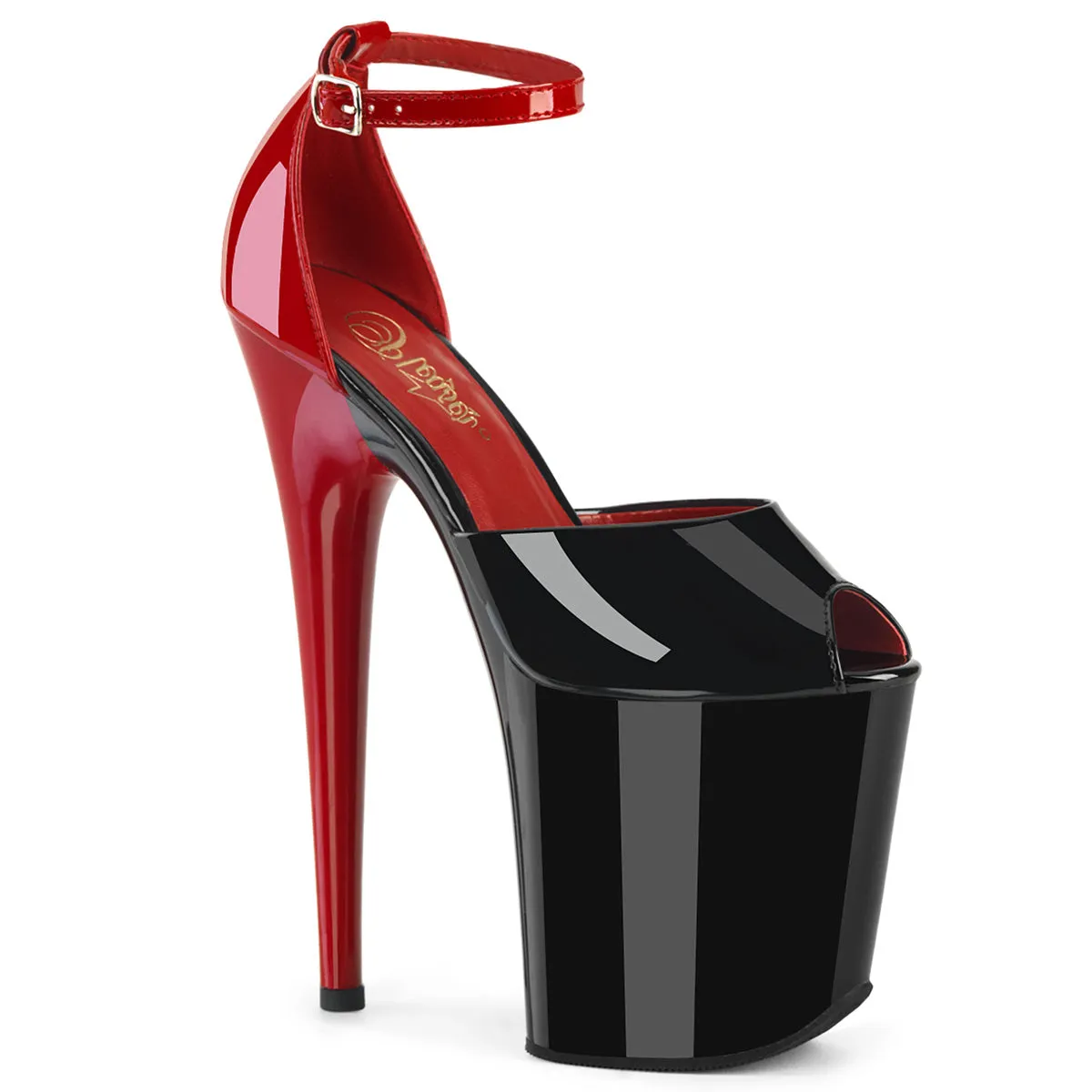 8 Inch Heel FLAMINGO-868 Black Red