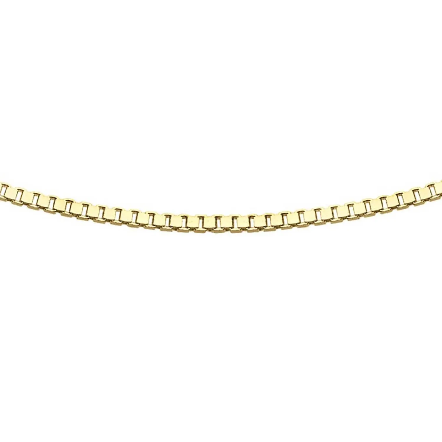 9K Yellow Gold 0.5mm Adjustable Heart Slider Box Chain 56cm