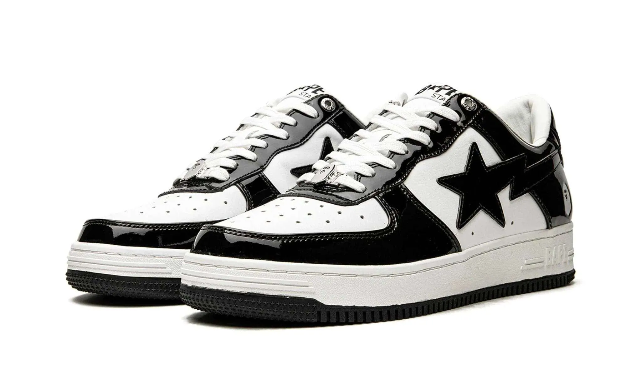 A Bathing Ape Bape Sta Patent Leather Black White