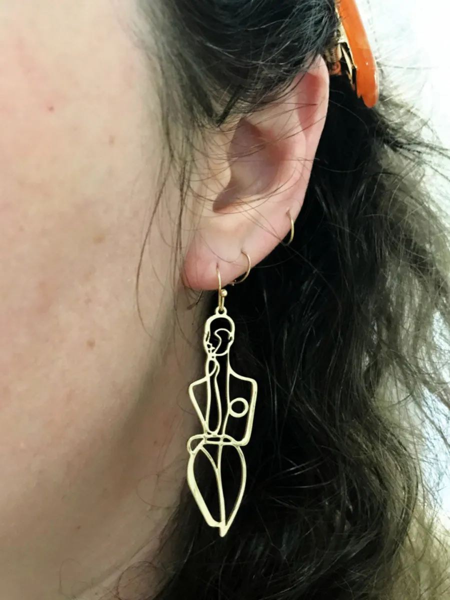 Abstract Figure Statement Earrings