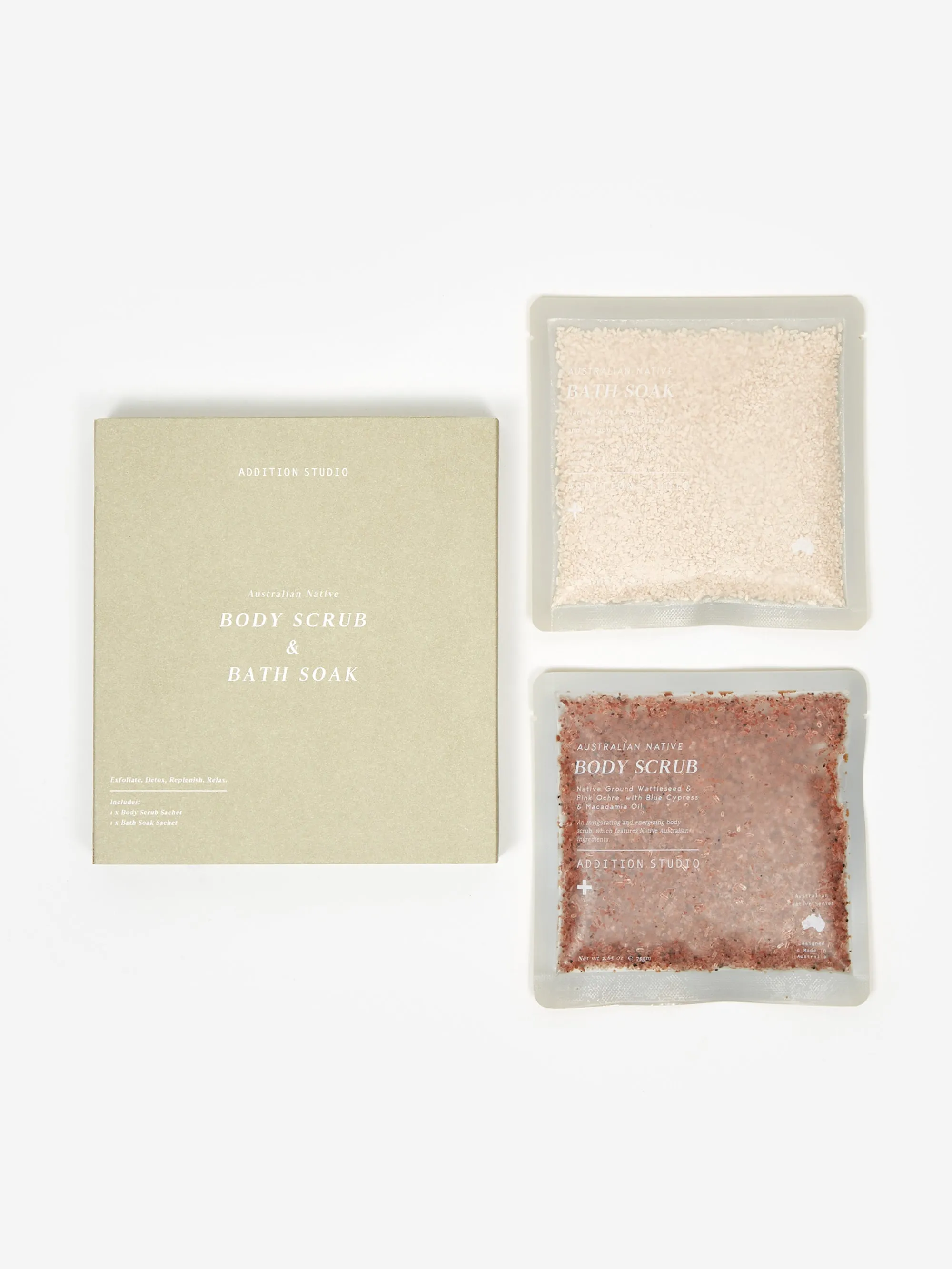 Addition Studio Australian Native Body Scrub and Bath Soak 2 Pack