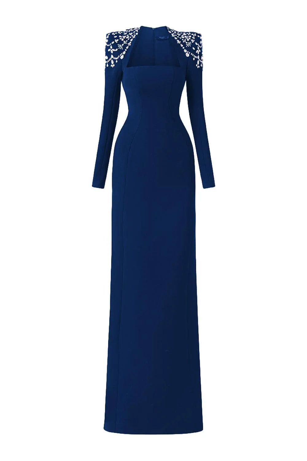 Adeline Bodycon Long Sleeved Crepe Floor Length Dress