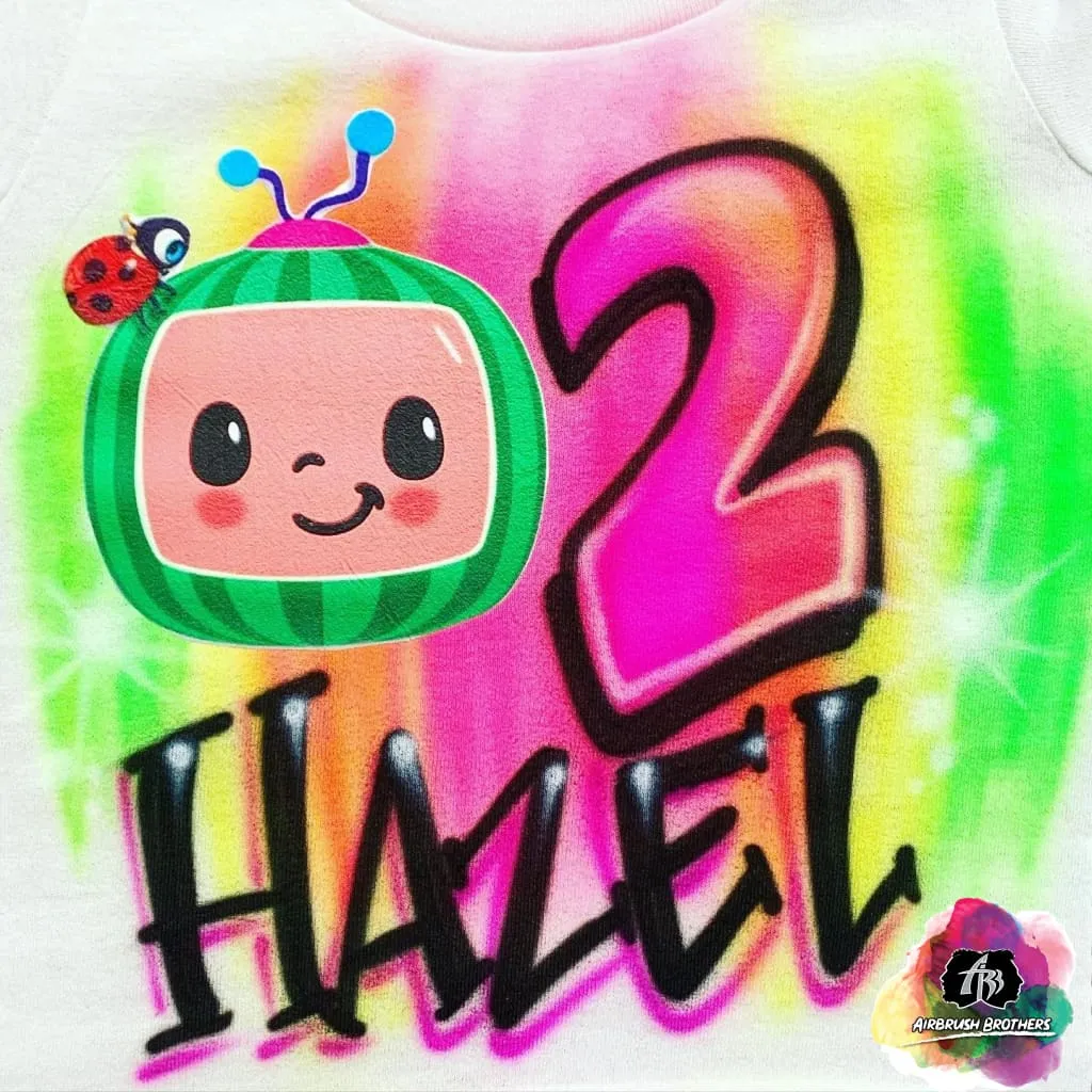 Airbrush Cocomelon Birthday Shirt Design