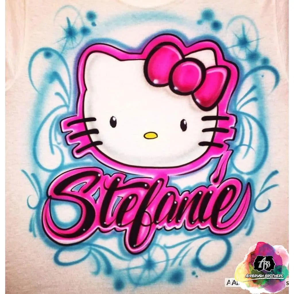 Airbrush Hello Kitty Cartoon Shirt Design