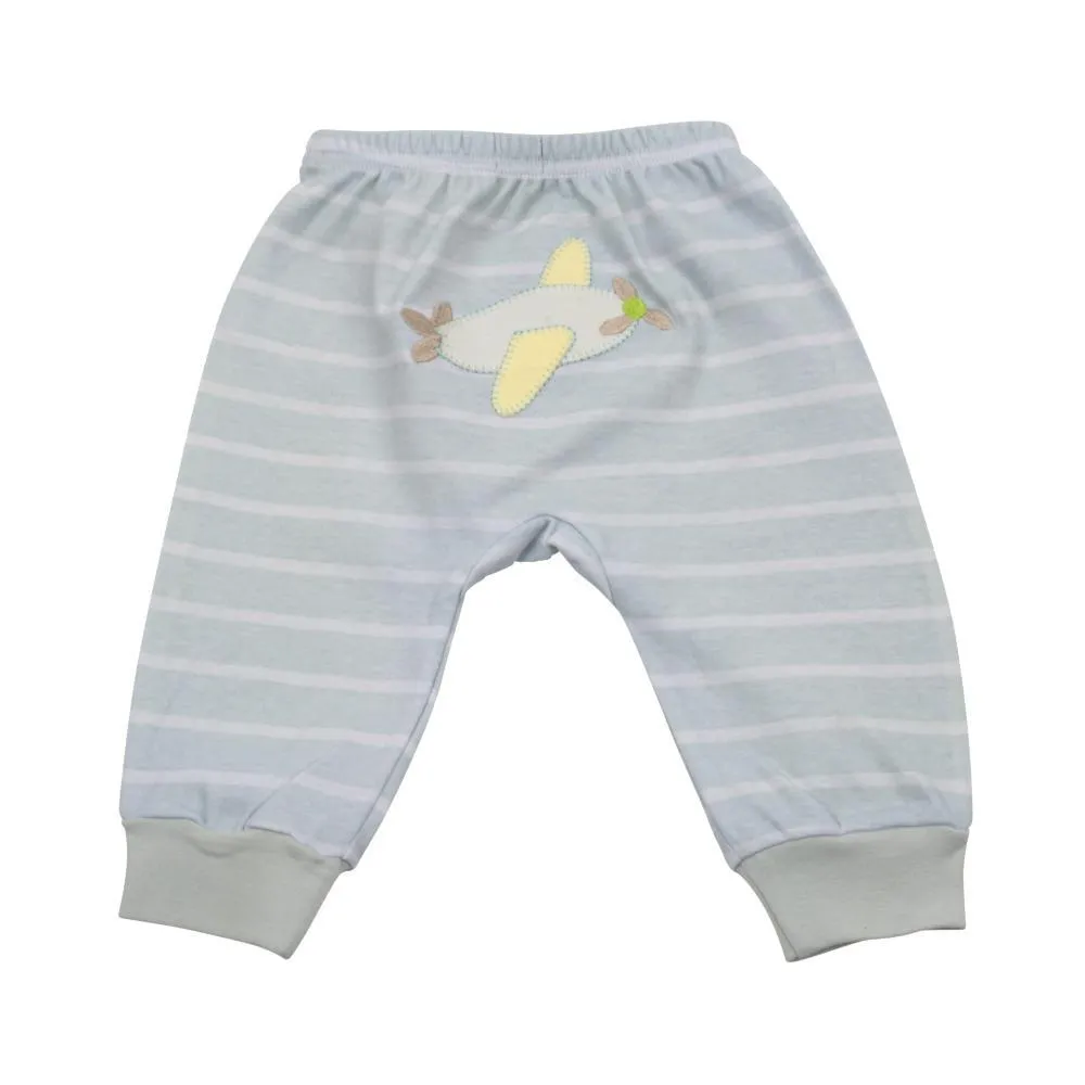 Airplane Blue Stripe Pants 0-6 Months