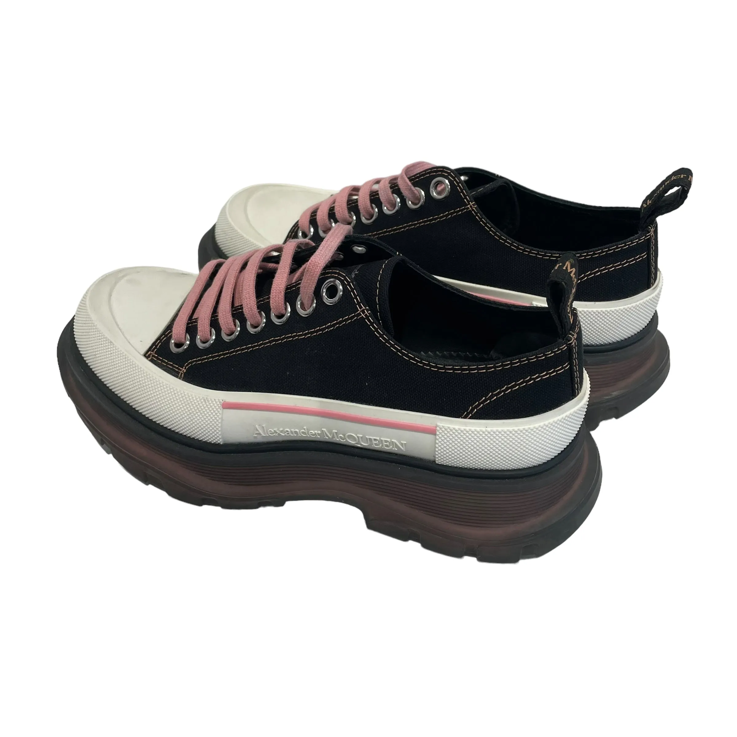 Alexander McQueen/Low-Sneakers/EU 40/Cotton/BLK/Pink Lace