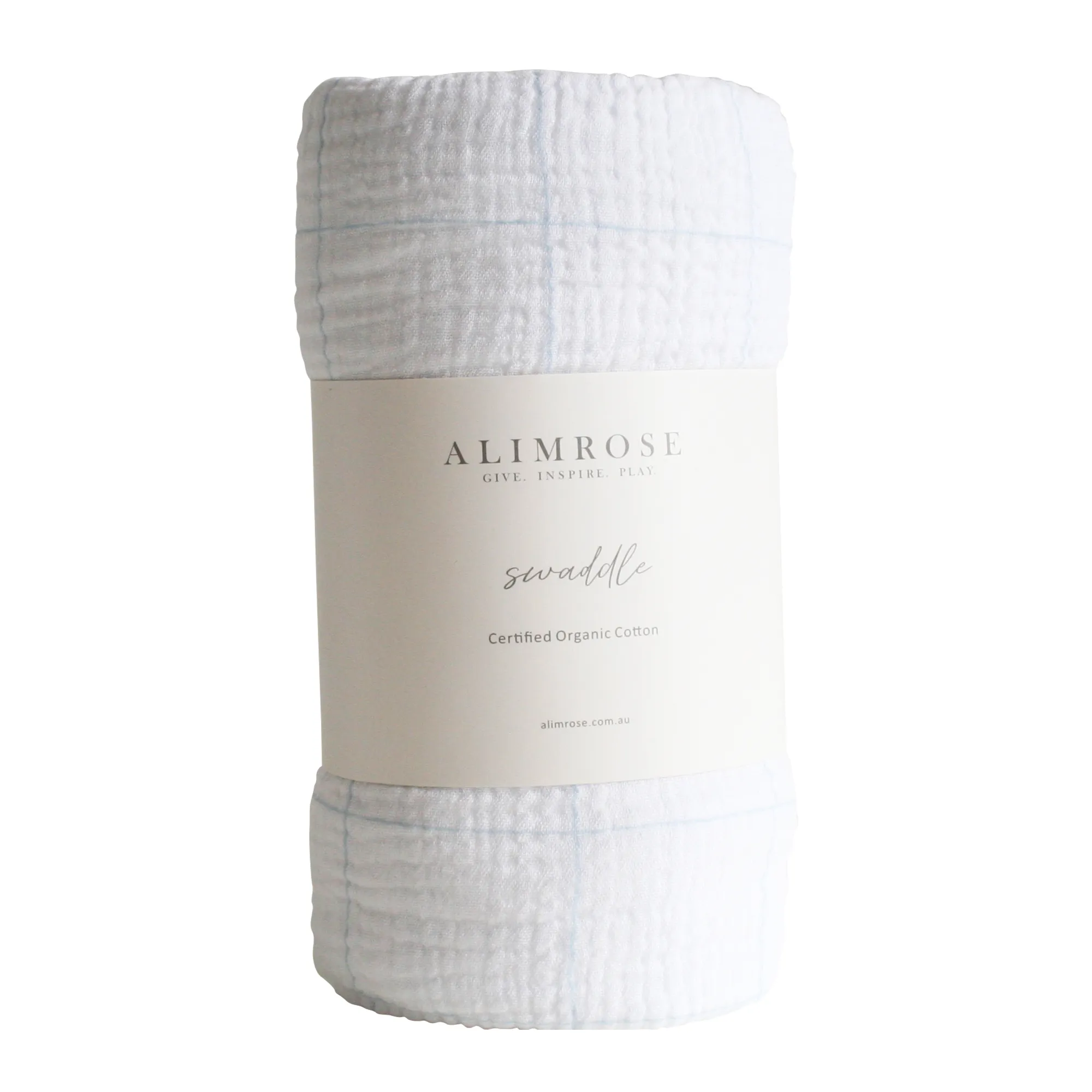 Alimrose - Baby Muslin  Swaddle - Grid Blue