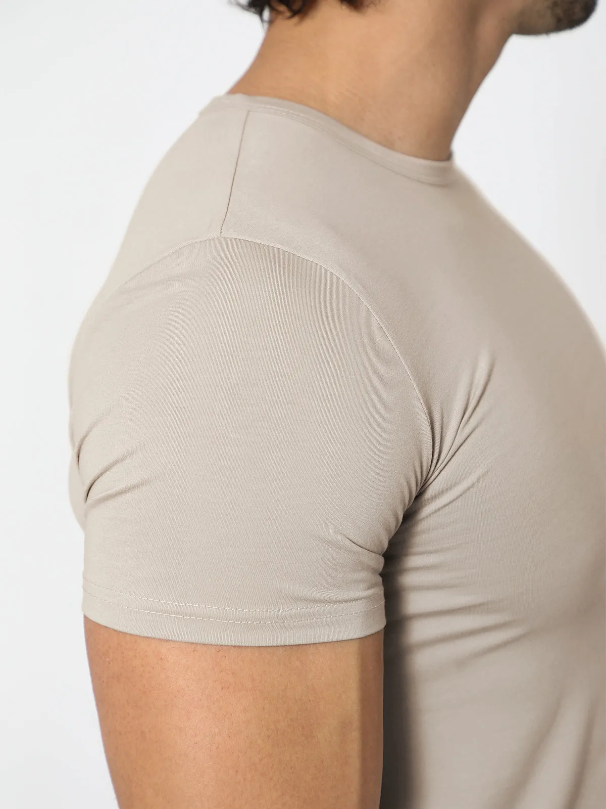 All Day Elite Curve-Hem Tee Short Sleeve Sand