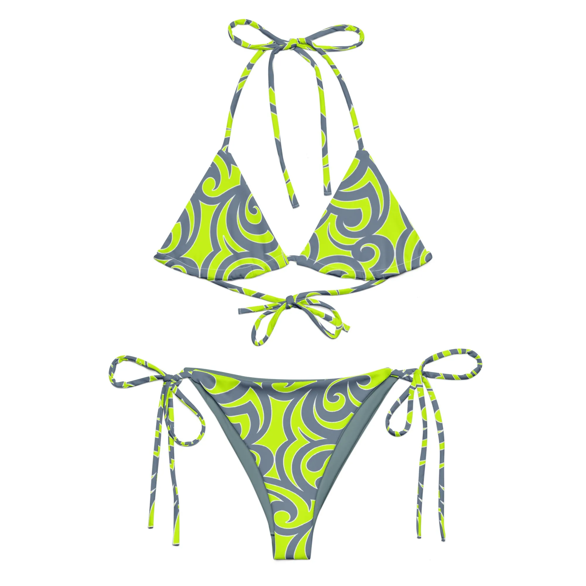 All-over print recycled string bikini