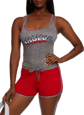 American Vibes Contrast Trim Tank Top