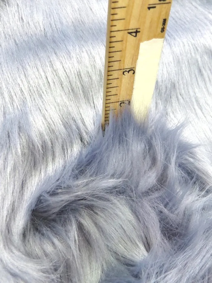 Aqua Solid Shaggy Long Pile Faux Fur Fabric / Sold By The Yard (Second Quality Goods)