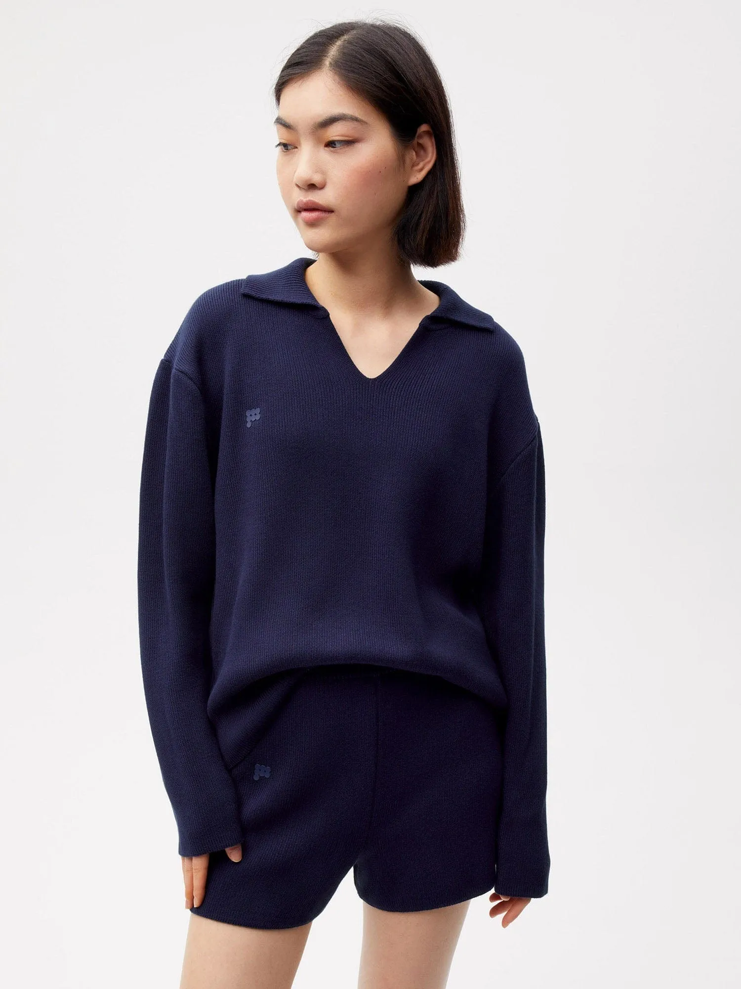 Archive Knit Shorts—navy blue