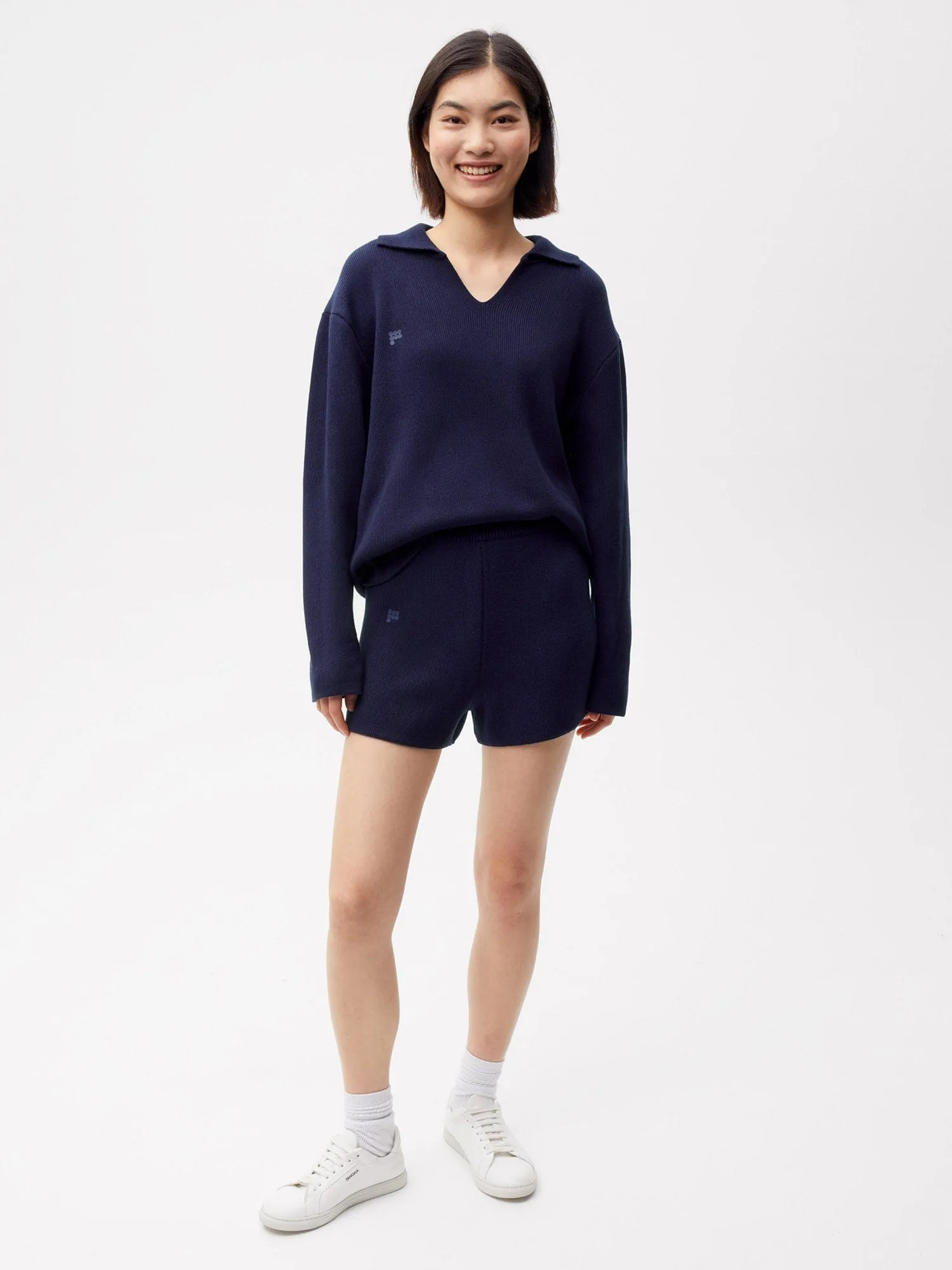 Archive Knit Shorts—navy blue