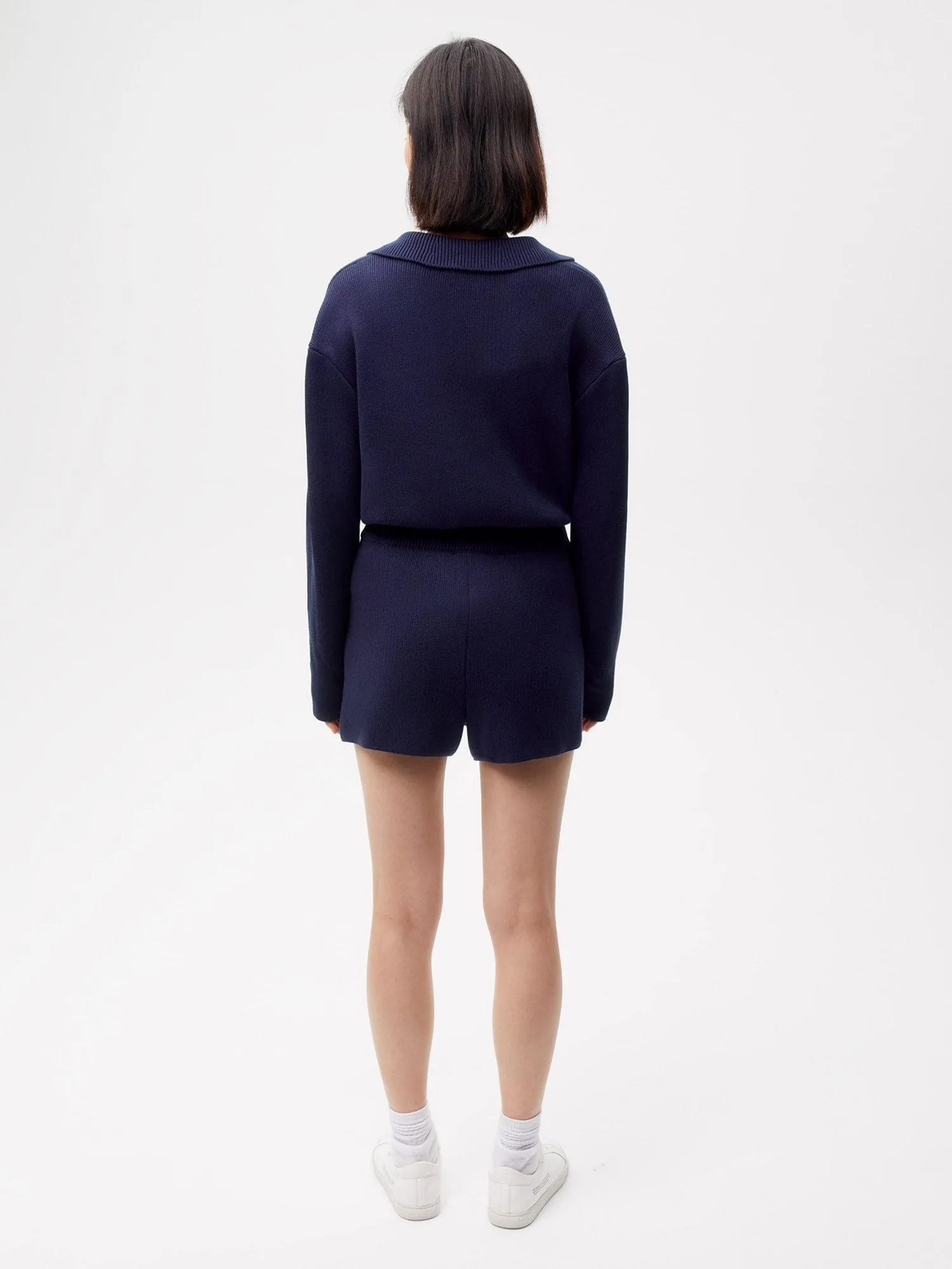 Archive Knit Shorts—navy blue