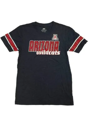 Arizona Wildcats Colosseum YOUTH Navy Cotton Blend Striped Sleeve T-Shirt  (L)