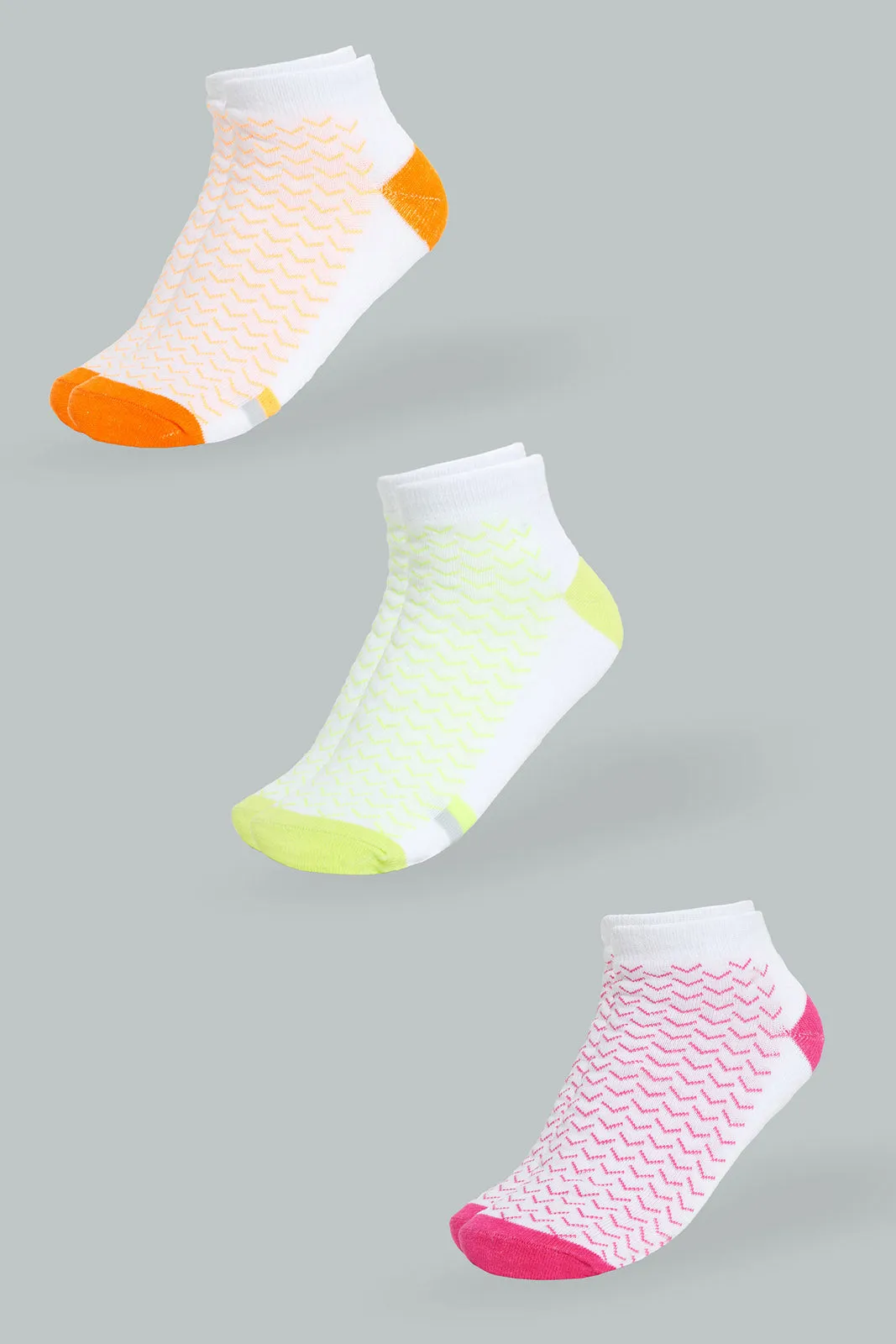 Assorted Yarn Dyed Ankle Socks Set (3-Pairs)