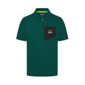 Aston Martin F1 Men's Lifestyle Pocket Logo Polo Shirt - Green