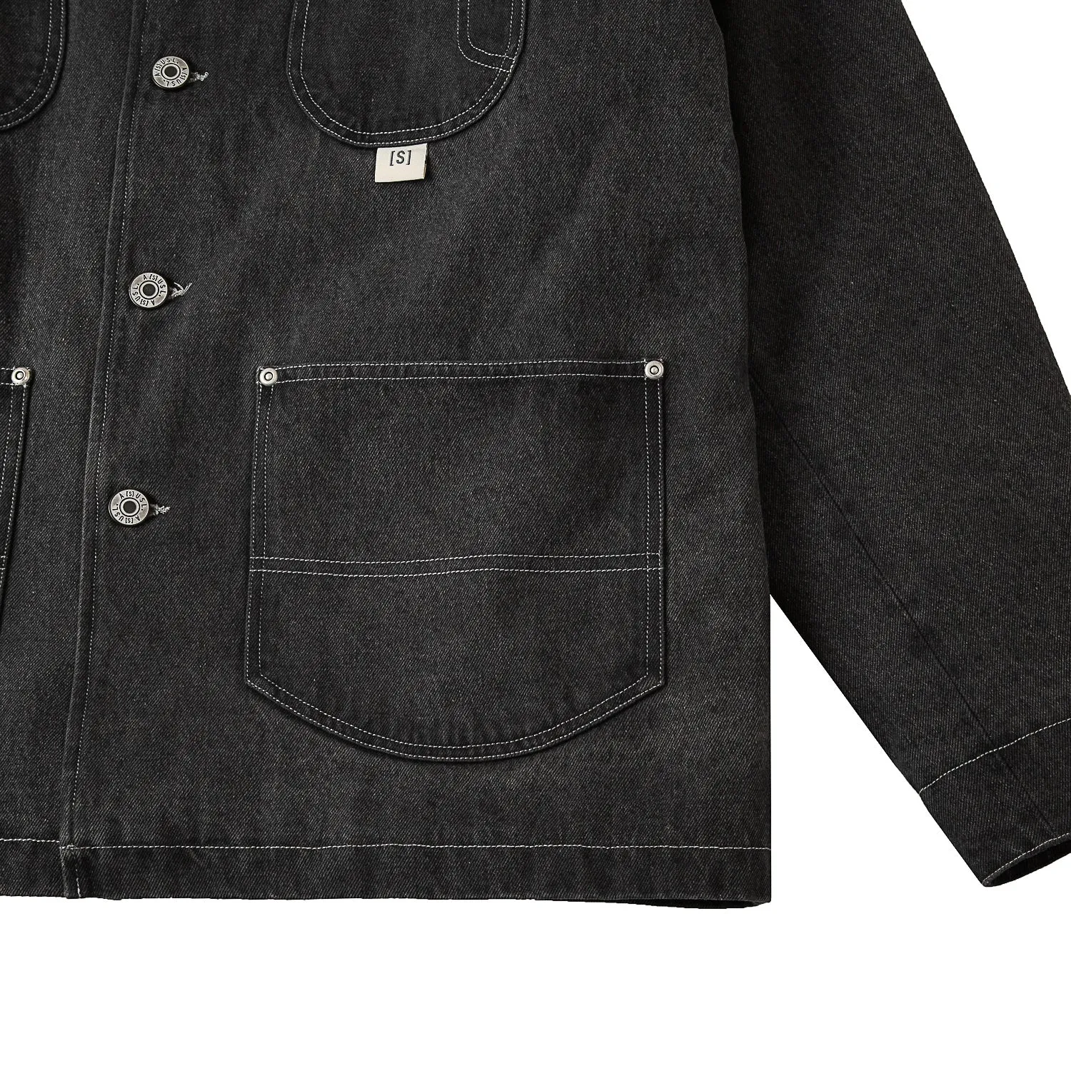 A[S]USL DENIM WORKER JACKET-DENIM BLACK