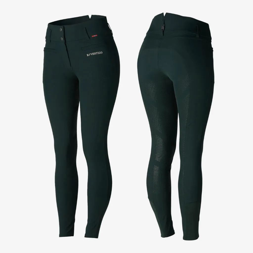 B Vertigo Tiffany Ladies Silicone Full Seat Breeches LIMITED EDITION FOREST GREEN