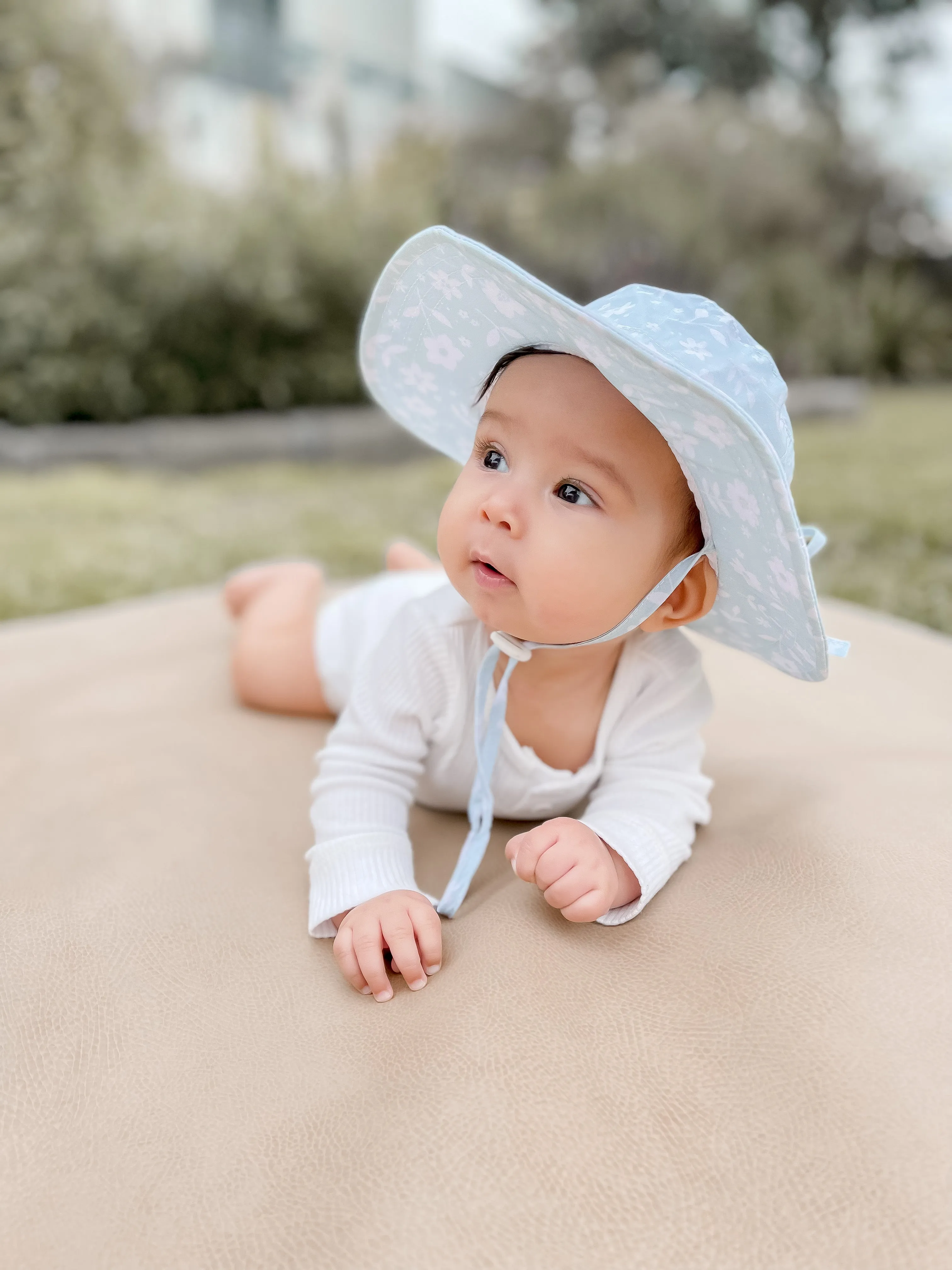 Baby Bucket Hat - Floral Green (0-12 months)