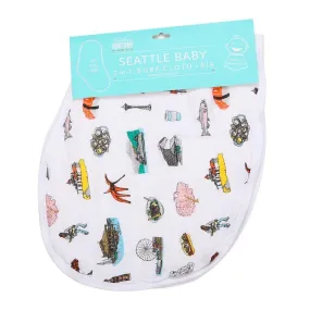 Baby Burp Cloth & Bib Combo: Seattle