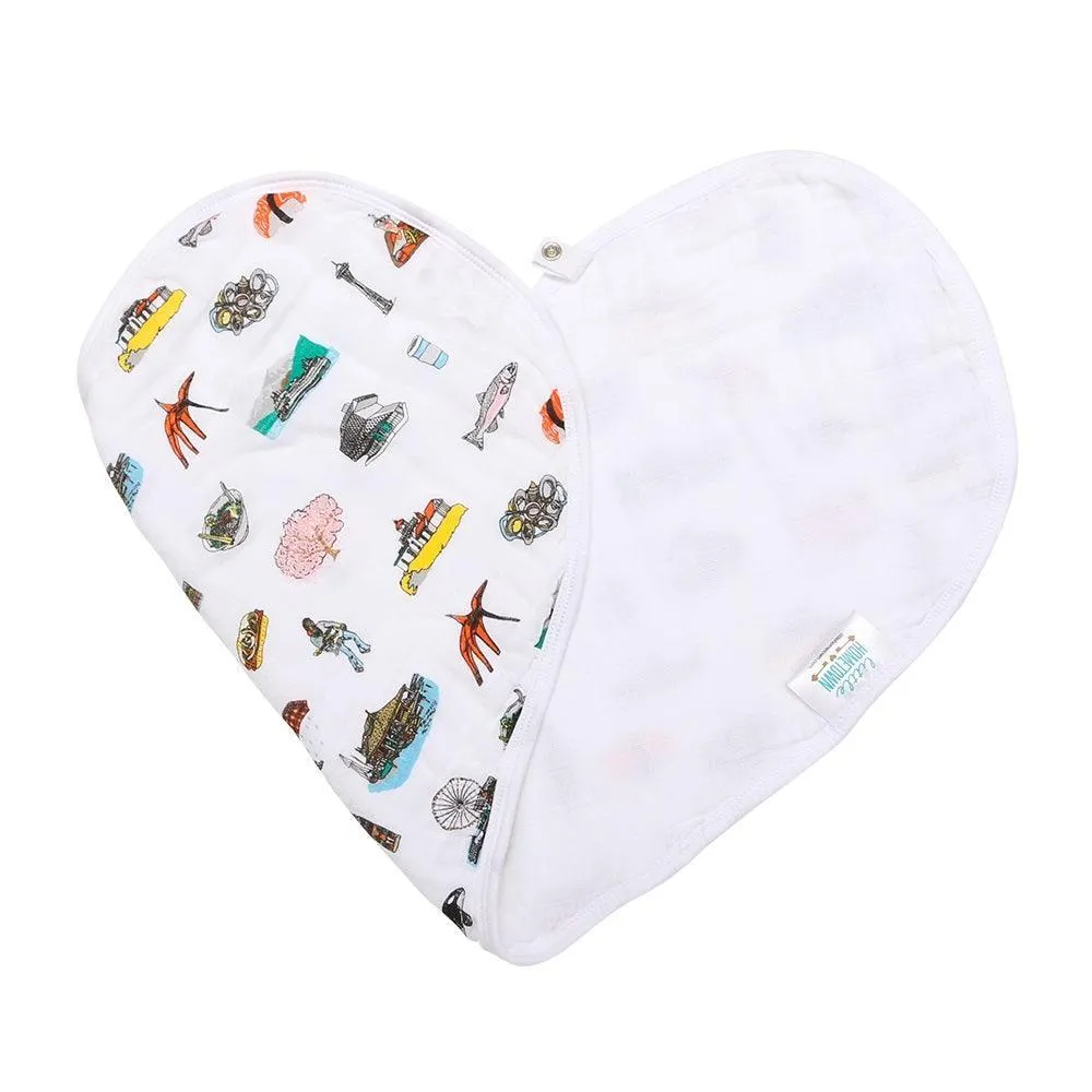 Baby Burp Cloth & Bib Combo: Seattle