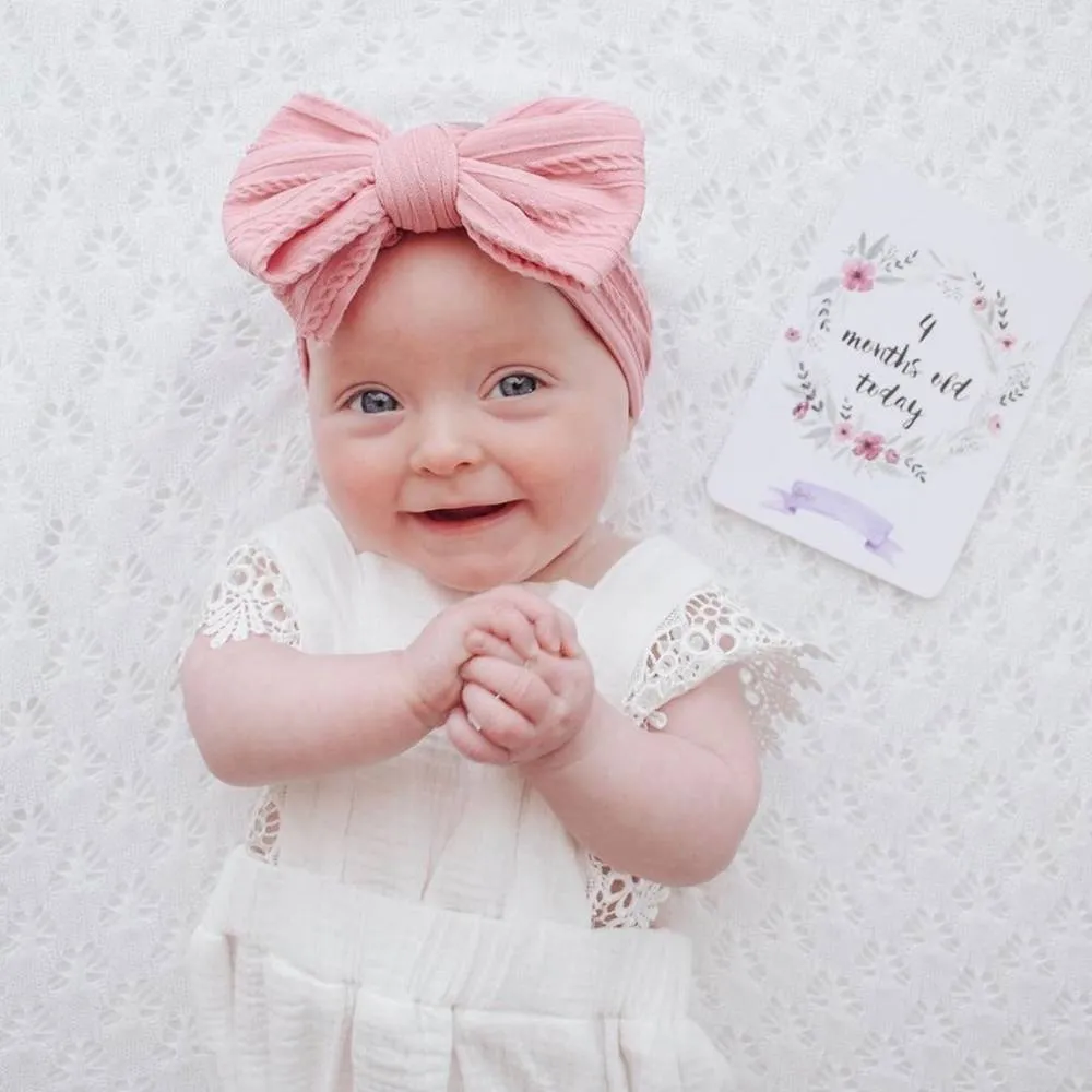 Baby Top Knot Double Bow Headband Strawberry