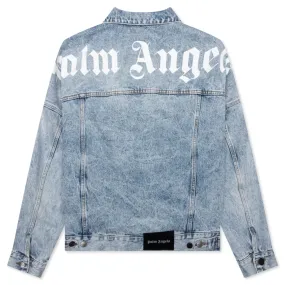 Back Logo Over B Denim Jacket - Light Blue