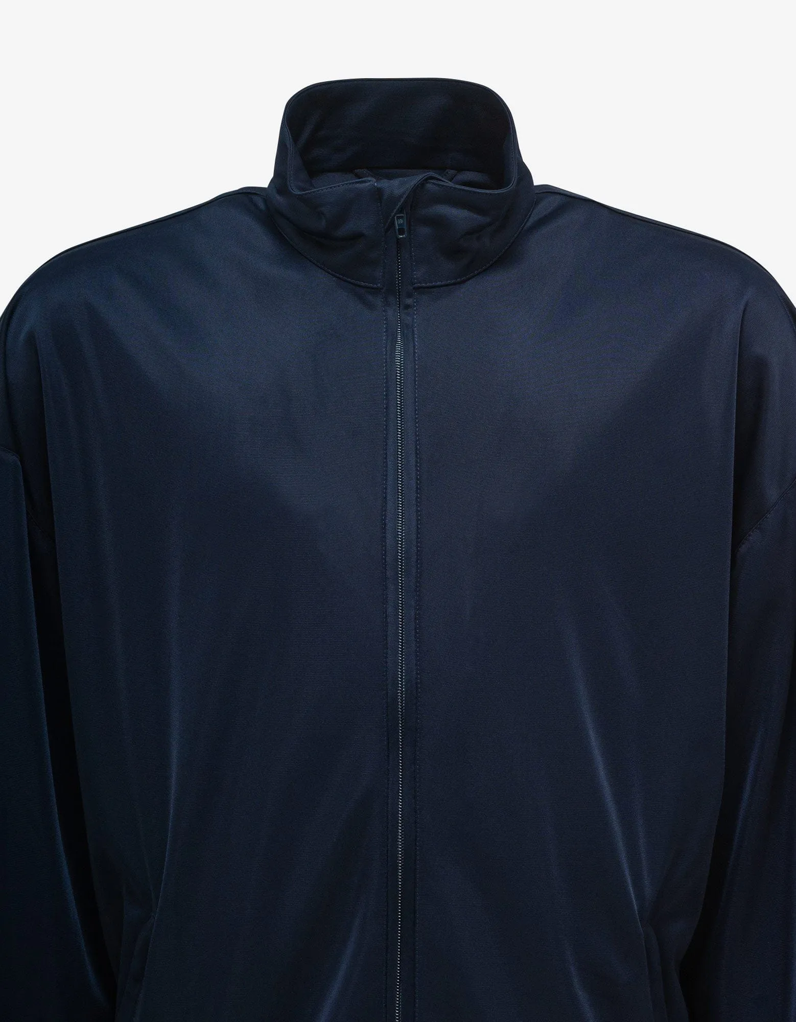 Balenciaga Navy Blue High Sheen Oversized Tracksuit Jacket