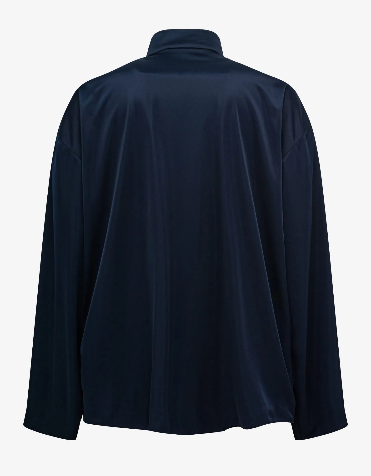 Balenciaga Navy Blue High Sheen Oversized Tracksuit Jacket