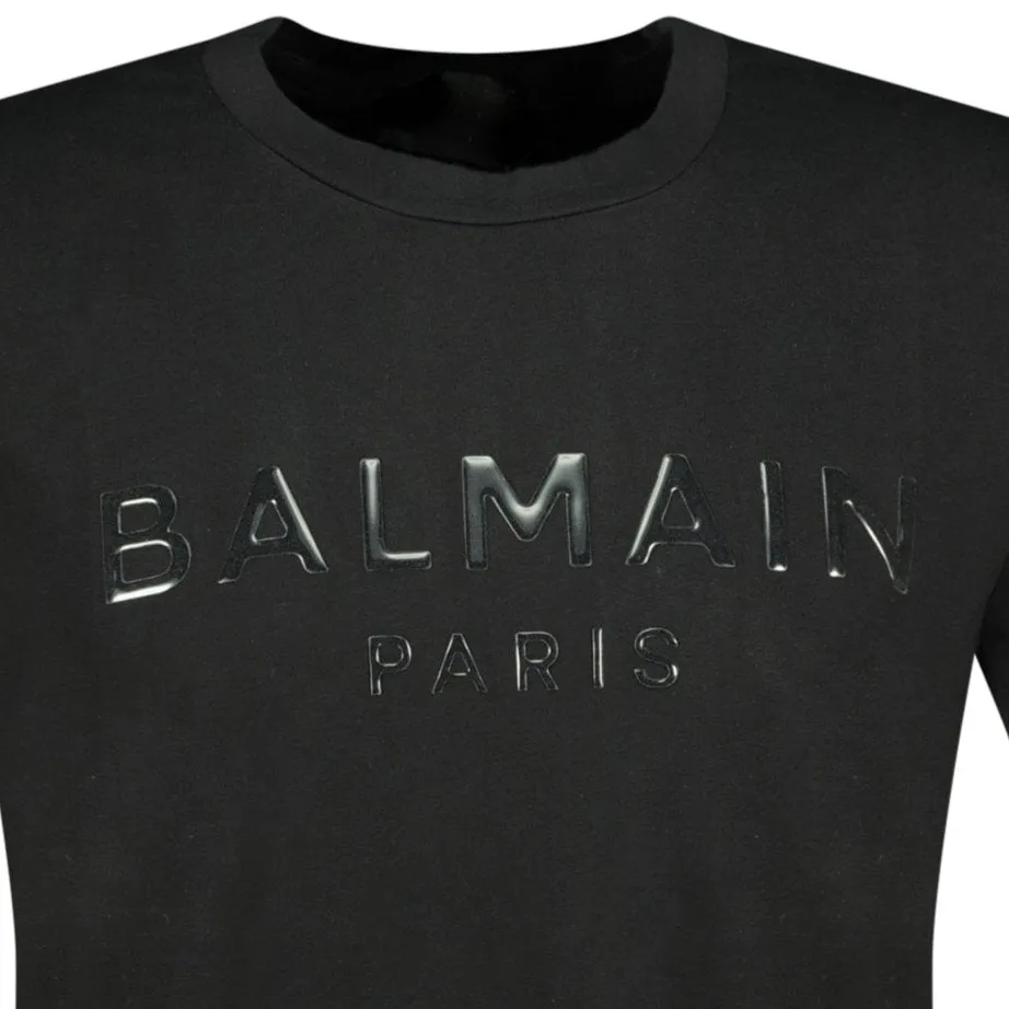 BALMAIN Raised Logo T-Shirt Black