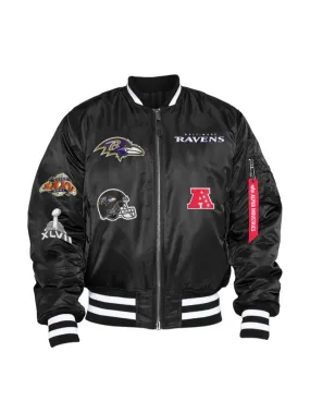 BALTIMORE RAVENS X ALPHA X NEW ERA MA-1 BOMBER JACKET