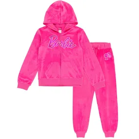 Barbie Velour Matching Family Zip Up Hoodie and Jogger Pants Outfit Set