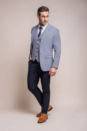 Baresi Blue Houndstooth 2 Piece Wedding Suit