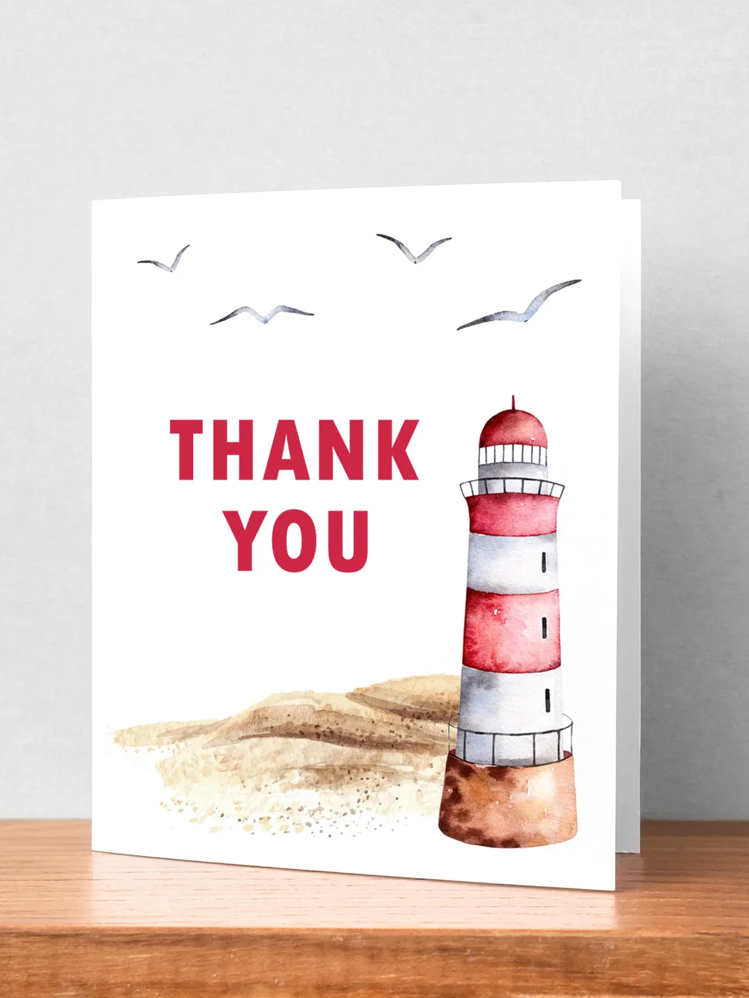 Beach Lighthouse Thank You Card