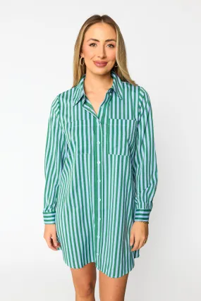 Beau Mini Shirt Dress - Cucumber Water