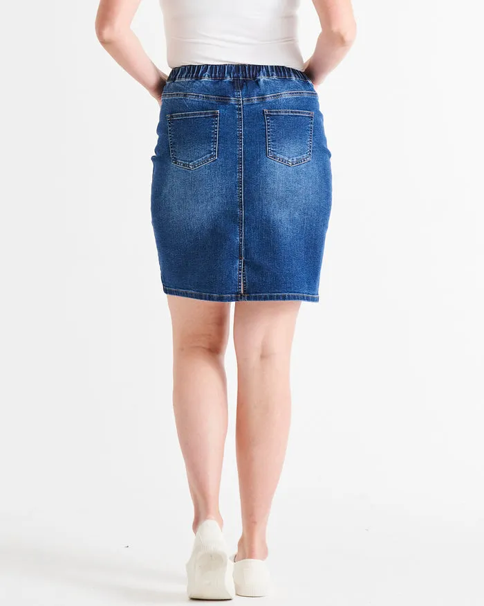 Betty Basics Nala Denim Skirt Indigo Mix