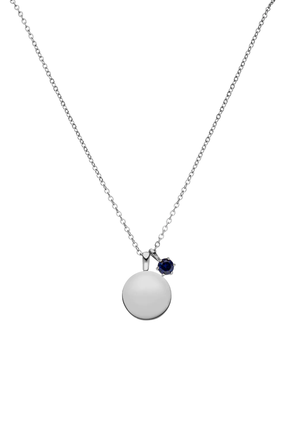 Birthstone September Necklace Silver