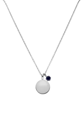 Birthstone September Necklace Silver