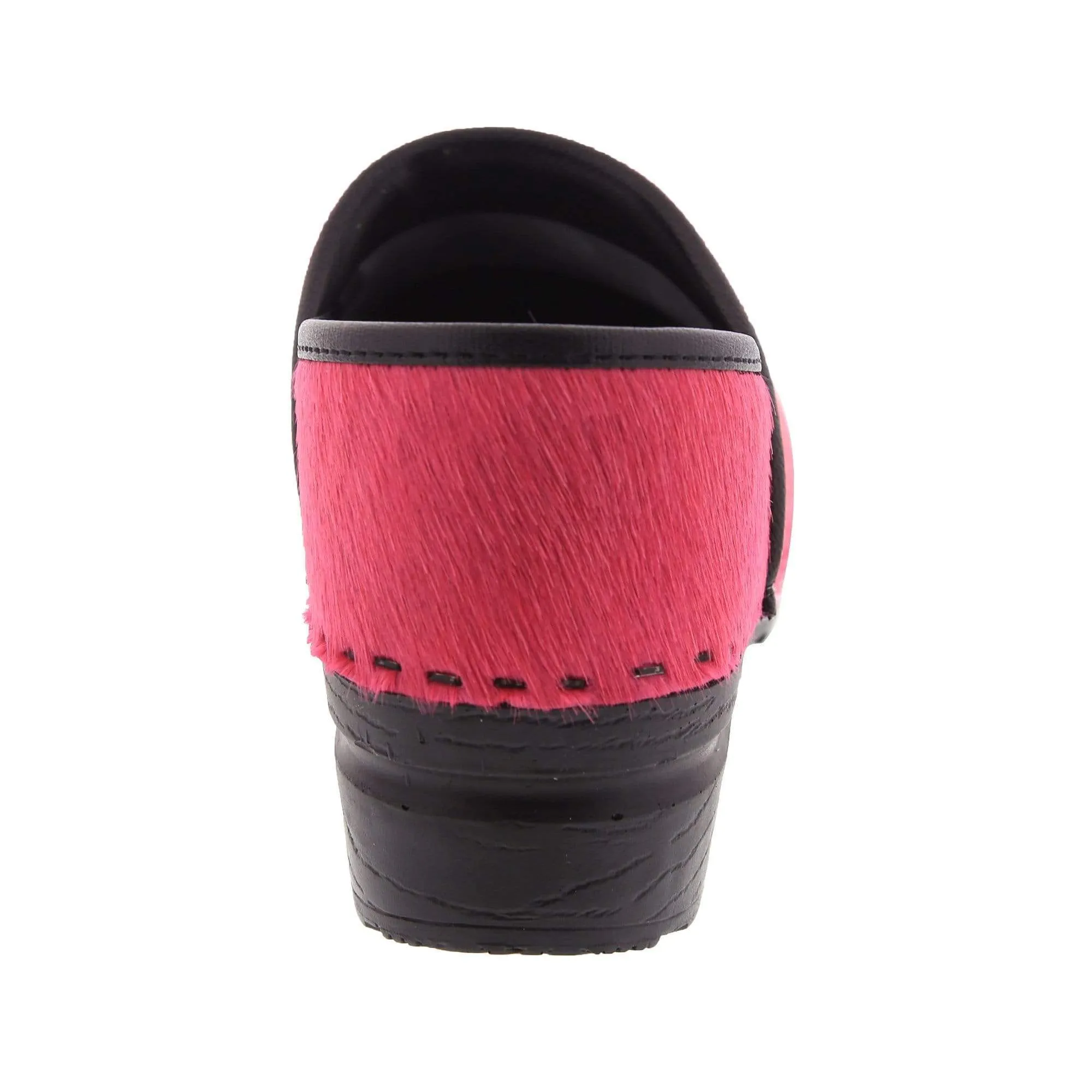 BJORK PROFESSIONAL Fuchsia Fur Leather Clogs - CLOSEOUT