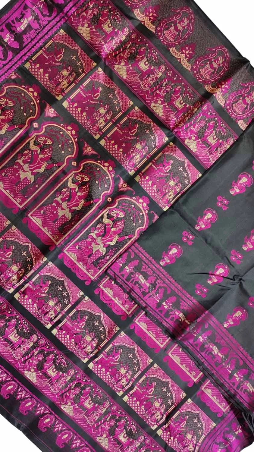 Black Baluchari Handloom Pure Silk Saree