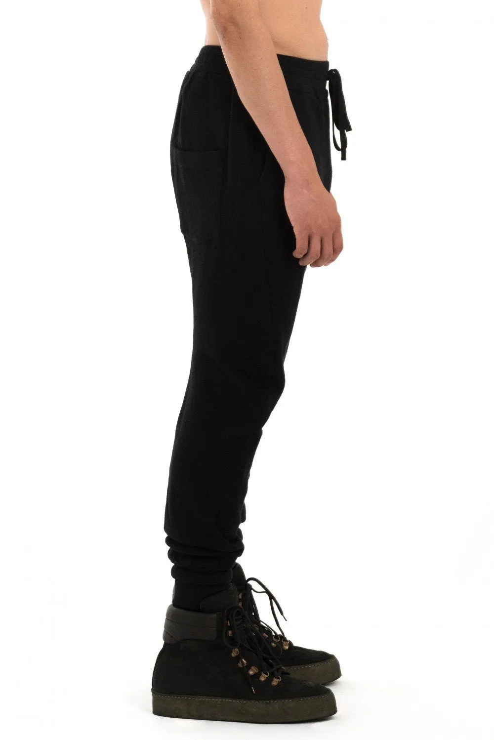 Black Curved Leg Pants