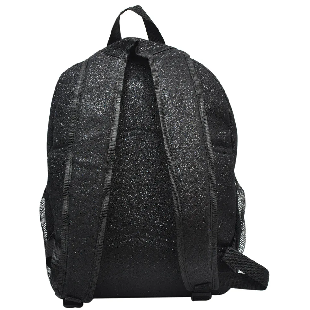 Black Glitter NGIL Canvas Backpack